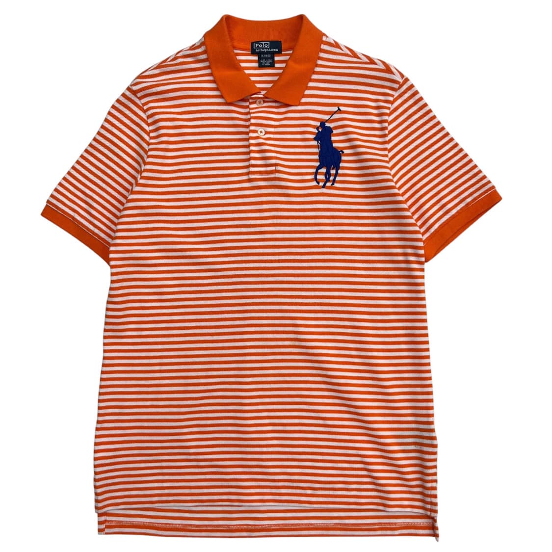 폴로 랄프로렌 블루 빅포니 오렌지 단가라 pk 반팔 XL 상품이미지2