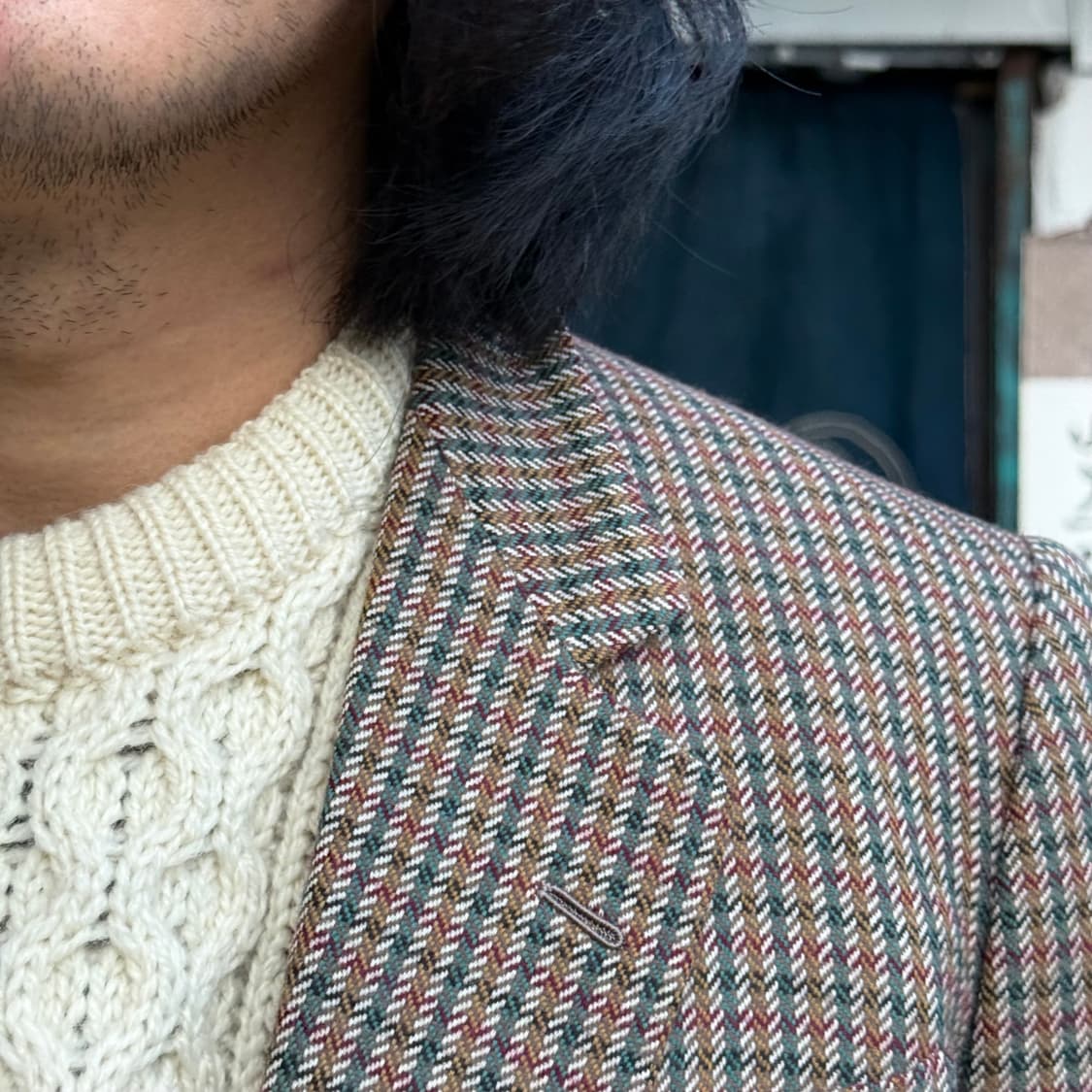 80‘s 코지마 맨즈 트위드 울 자켓 95-100 상품이미지10