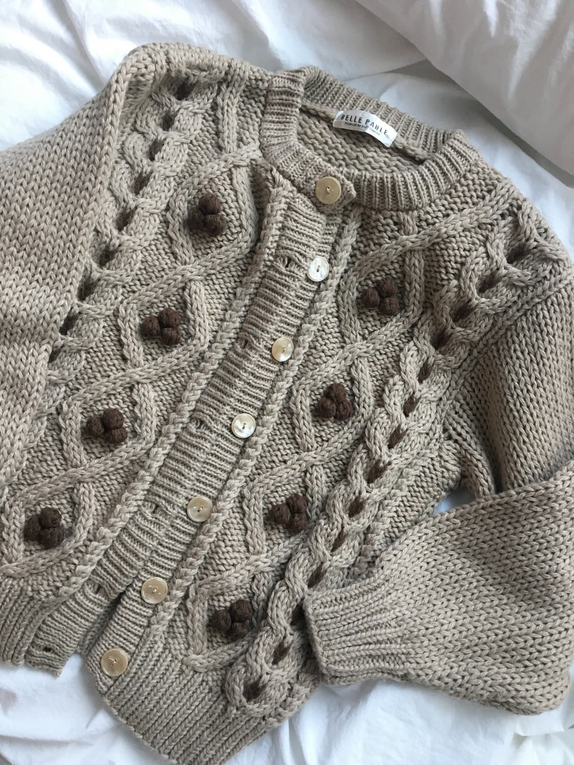 모리걸 브라운 니트 가디건 상품이미지1