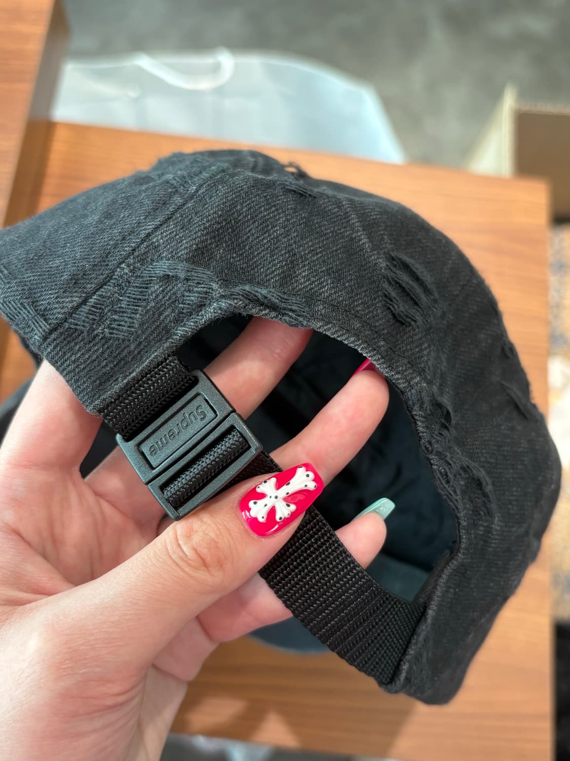 Supreme 슈프림 데미지 캠프캡 캡모자 블랙 상품이미지3