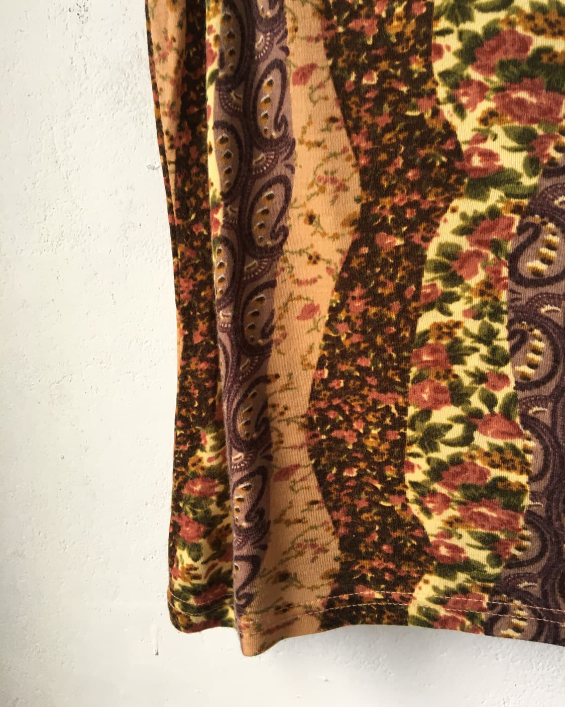 fur trimming patch work pattern sleevele 상품이미지5