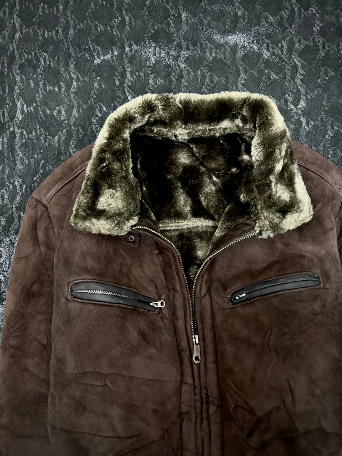 “Vintage” 00’s Brown Fur Trimming Simple 상품이미지6