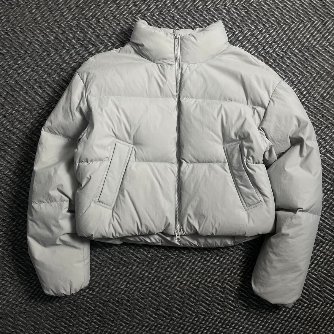 코드그라피 우먼스 덕 다운 푸퍼 크롭 패딩 그레이o 4600 상품이미지1