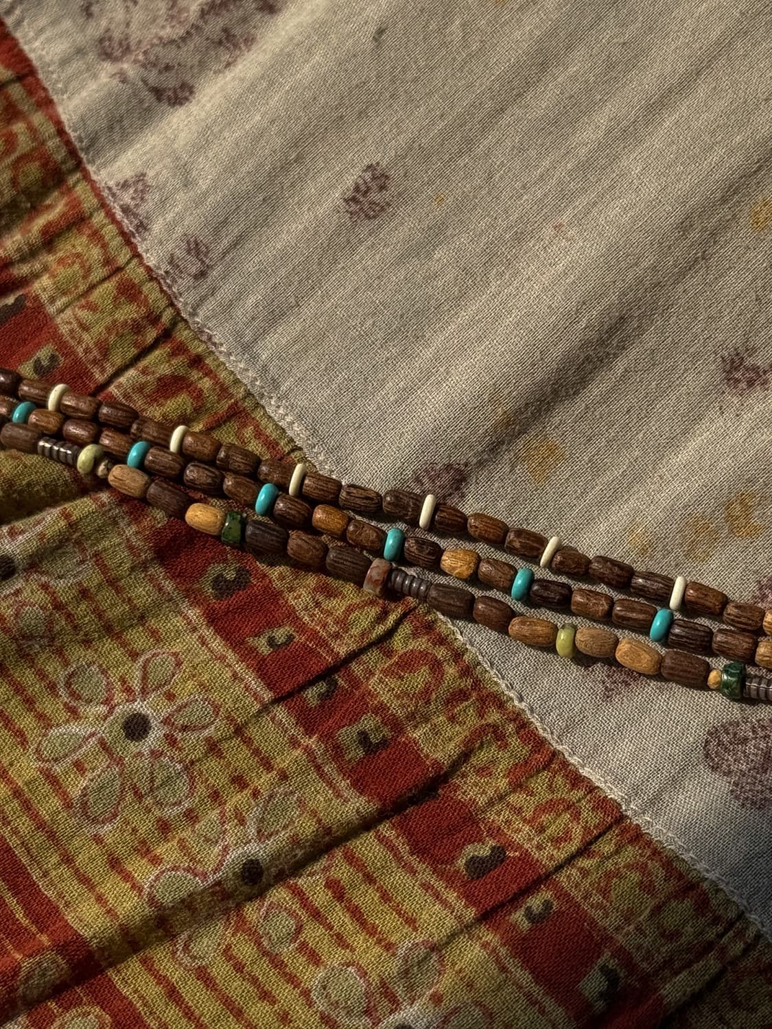 Green Wood Beaded Necklace 0273 상품이미지2