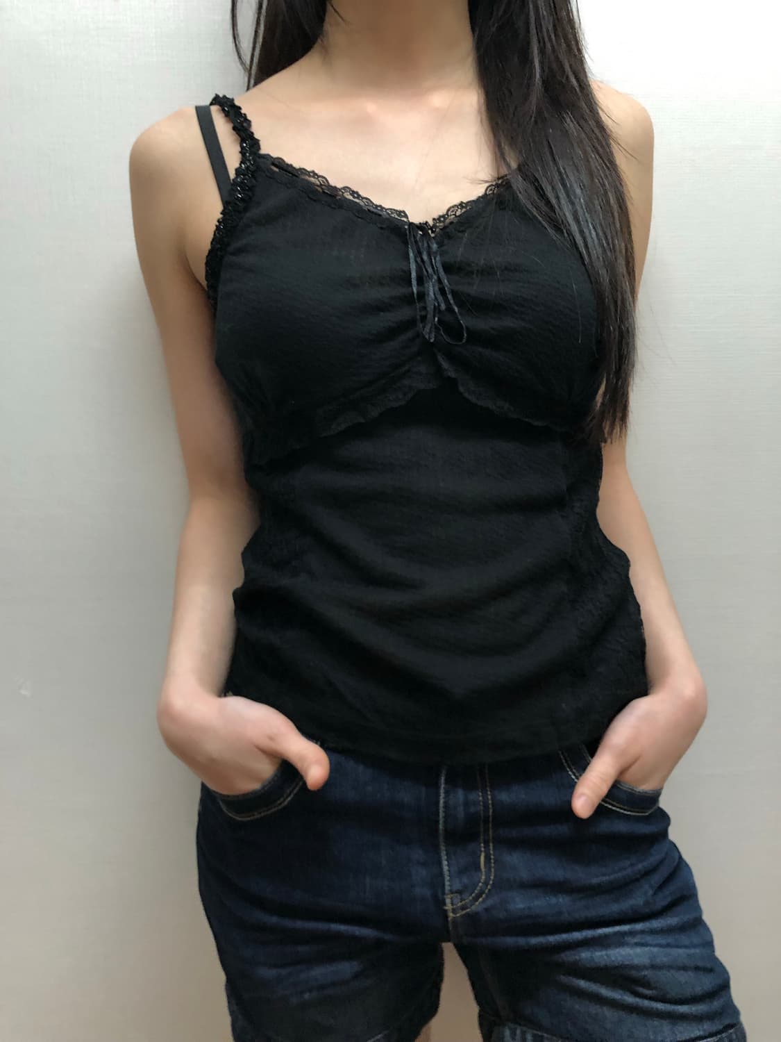 빈티지 블랙 레이스 슬리브리스 상품이미지4