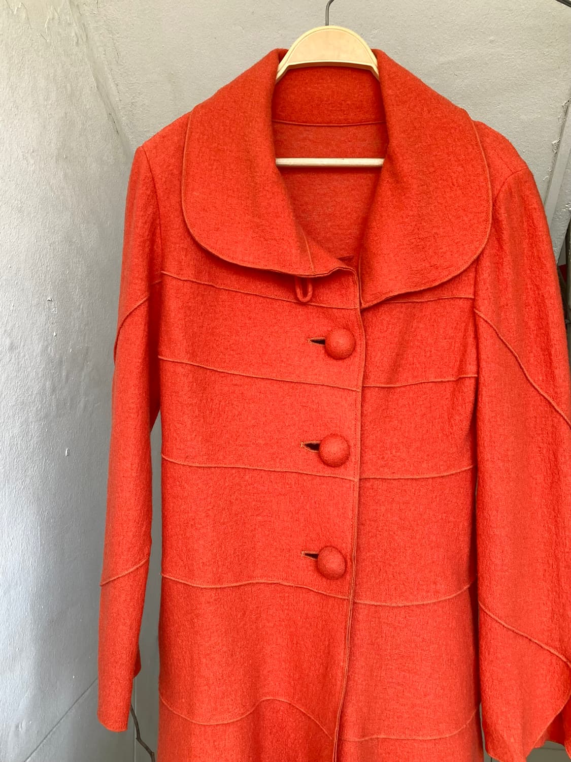 울 100% 언발란스 오렌지 패치 자켓 상품이미지2