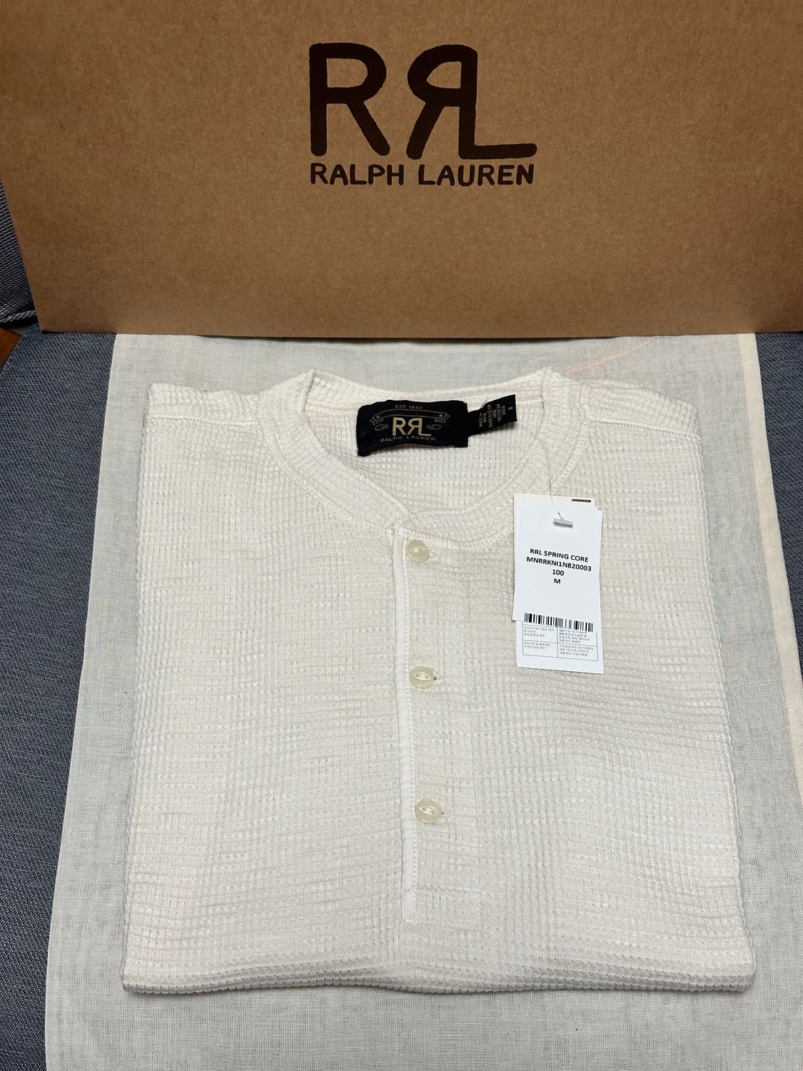 RRL 와플 반팔 헨리넥 M새상품 상품이미지3