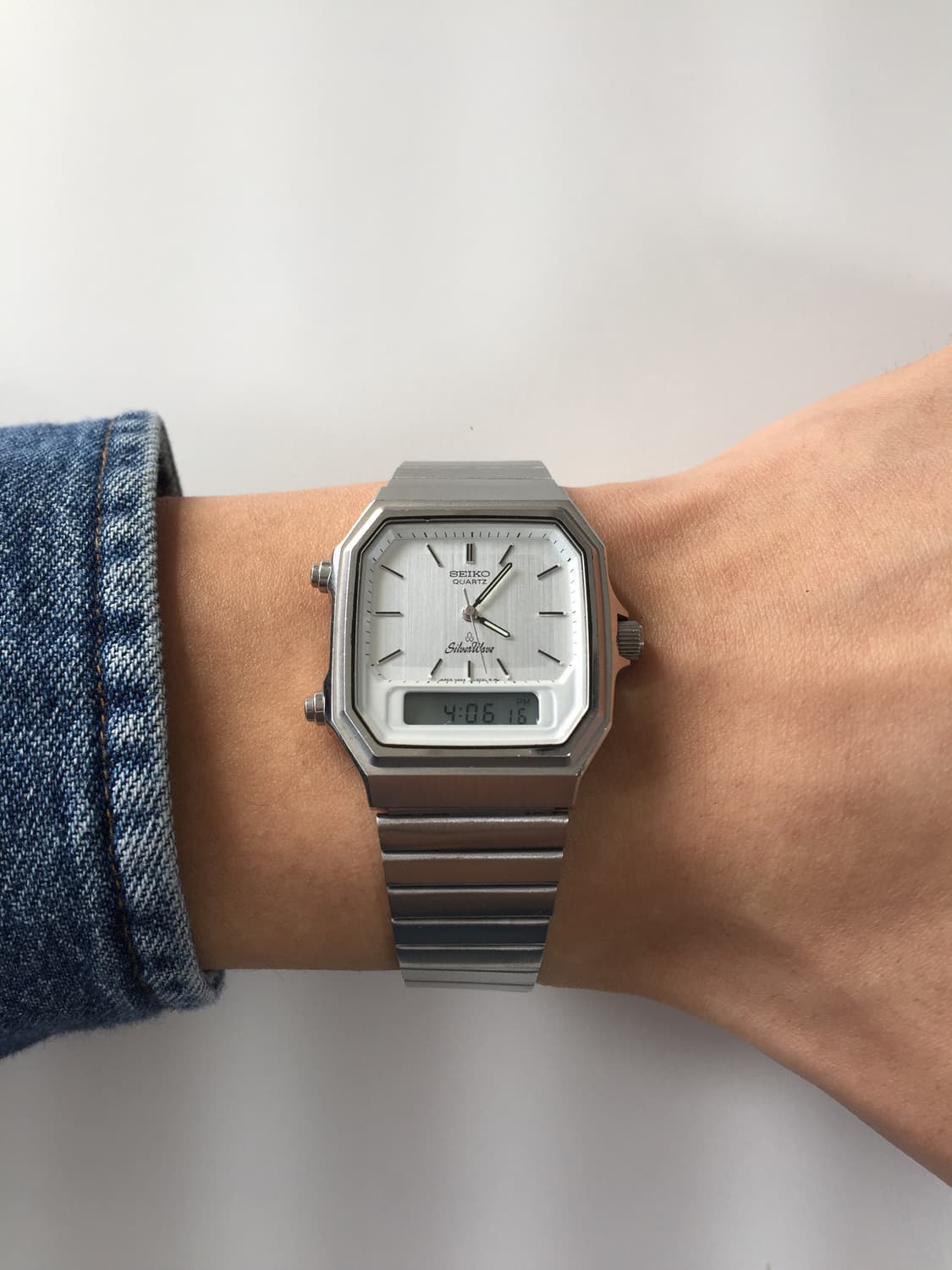 80s seiko silver wave ana-digi quartz 상품이미지2