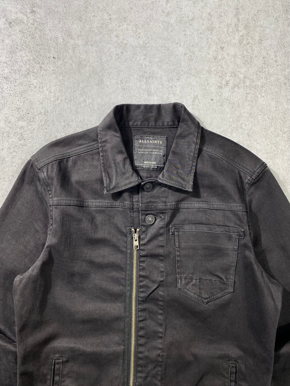 [M] ALLSAINTS 올세인츠 블랙 워시드 데님 바이커자켓 상품이미지2