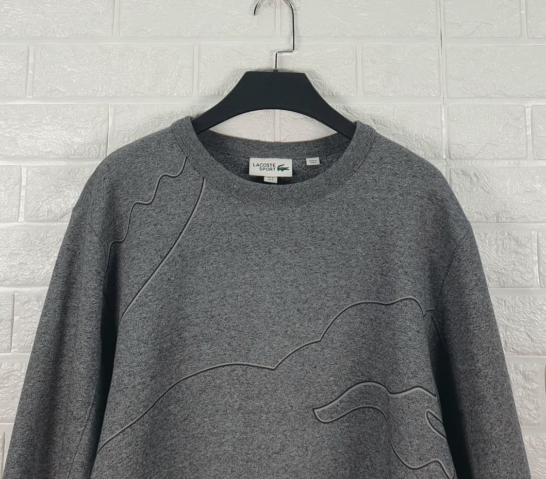 [100]라코스테스포츠 빅 크록자수 기모 맨투맨 상품이미지5