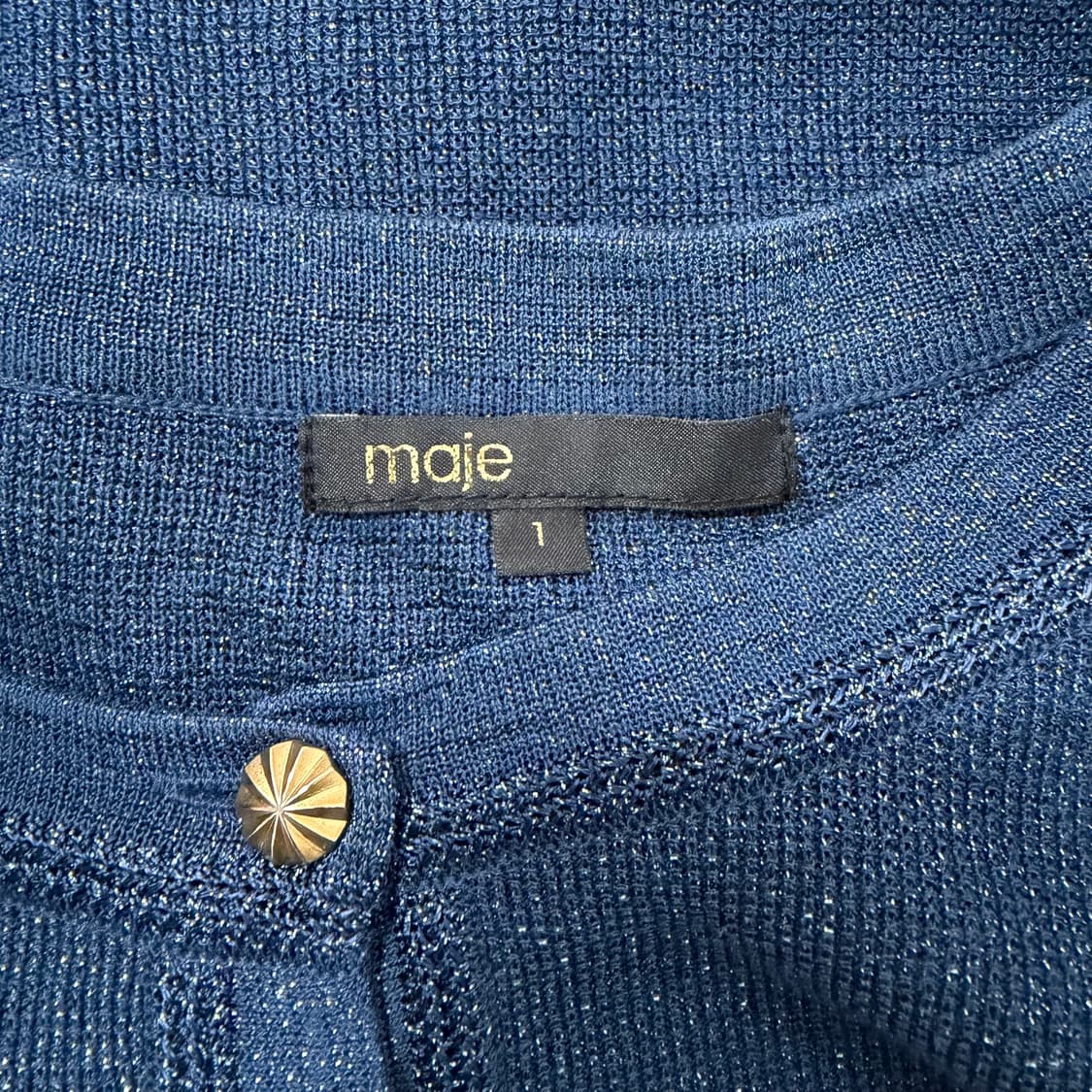 마쥬(MAJE) 블루 펄 금장 썸머 가디건 상품이미지6