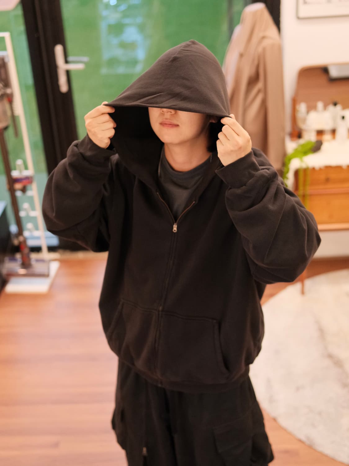 이지 갭 YZY 후드 집업 블랙 XXL  상품이미지1