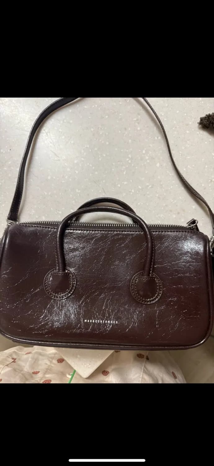 마지셔우드 지퍼 스몰 다크브라운 크링클 토트백 zipper small 상품이미지2