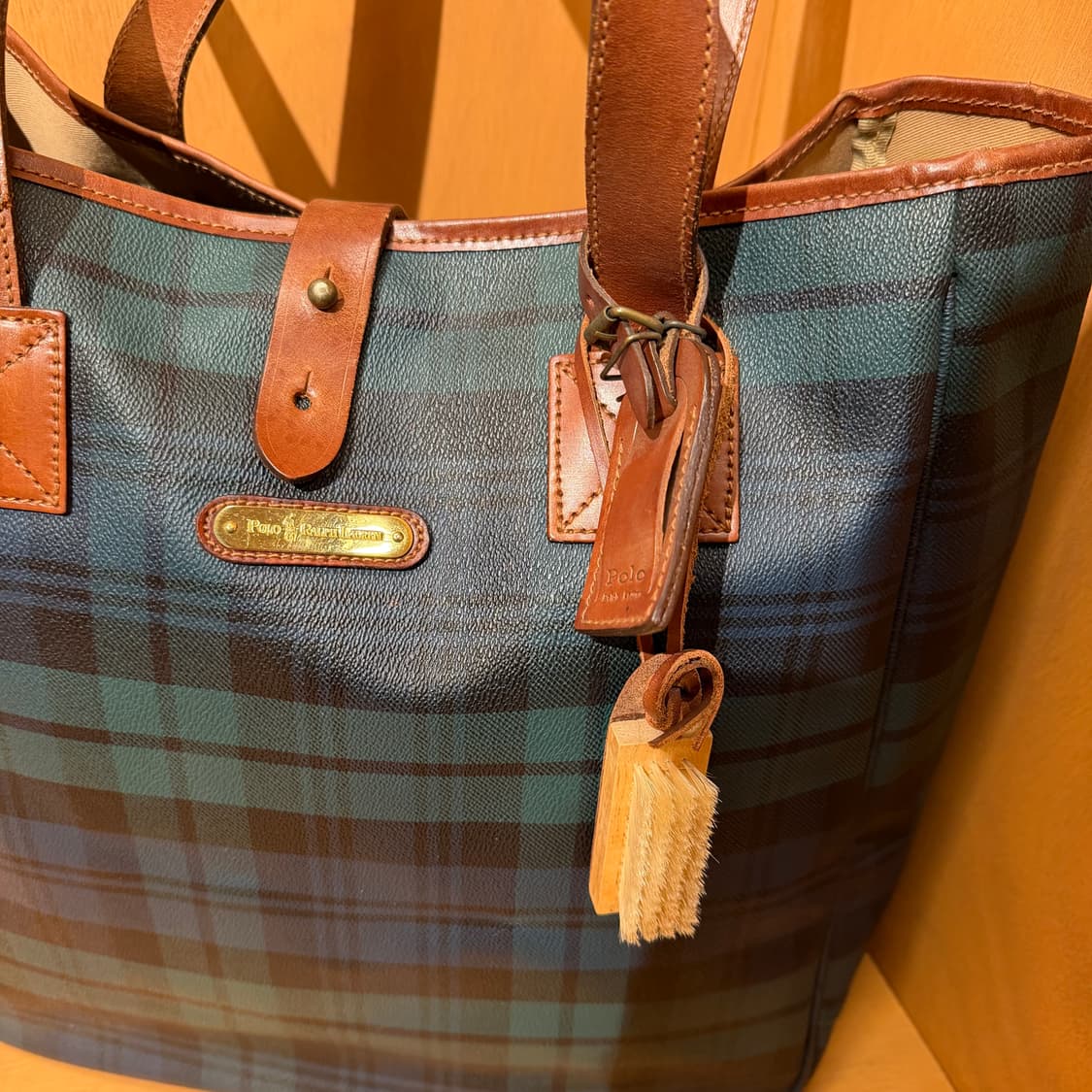 폴로랄프로렌 블랙와치 레더 토트백 상품이미지3