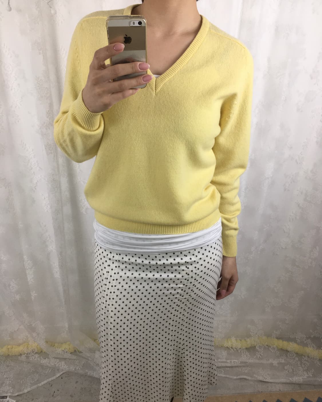 HONMA Soft Yellow Wool V-Neck Knit 상품이미지6