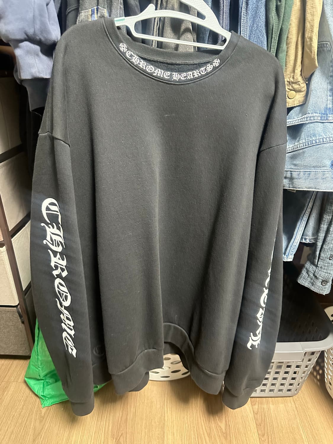 크롬하츠 넥 로고 크루넥 스웻셔츠 xl 상품이미지2