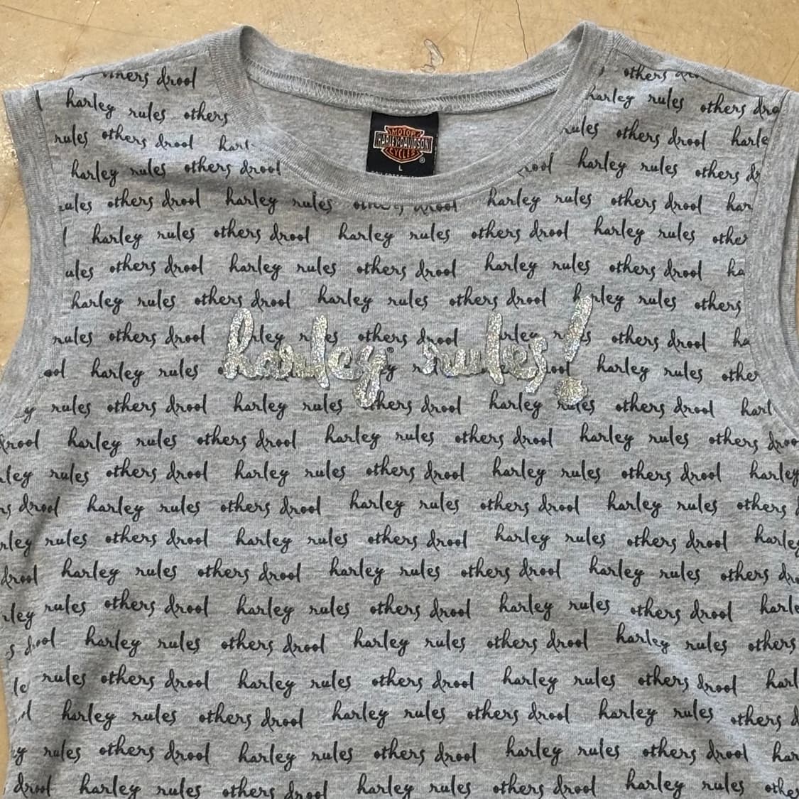 L 할리데이비슨 harley rules 패턴 여성용 민소매티셔츠 상품이미지1