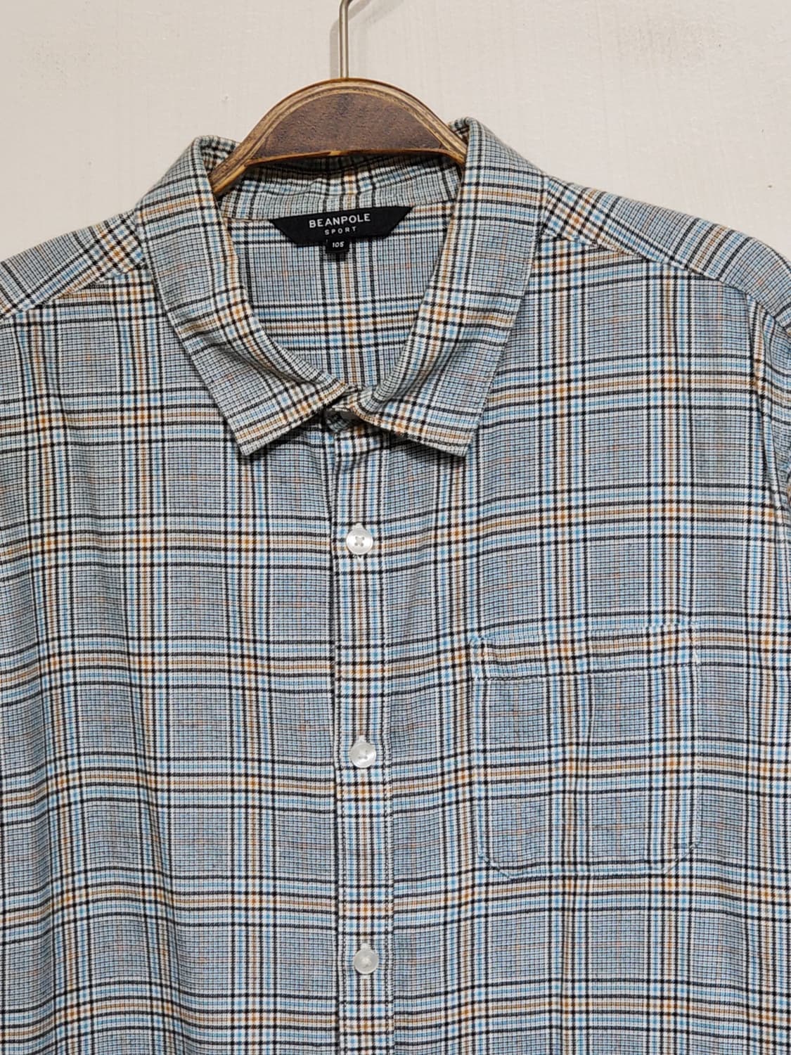 (100) 빈폴 남방 체크 셔츠 포켓 캐주얼  상품이미지2