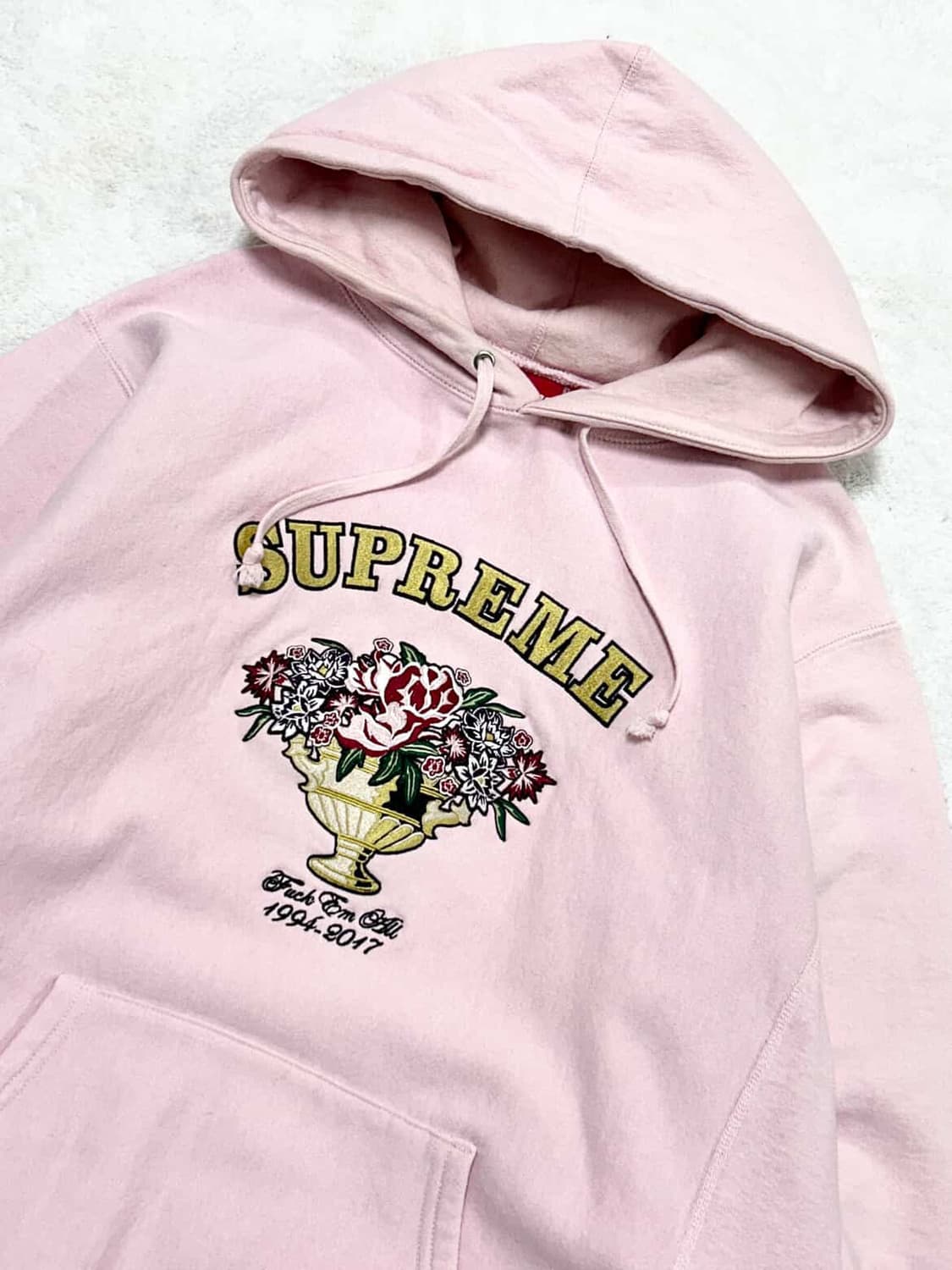 슈프림 17FW 센터피스 뮤트핑크 후드 상품이미지7