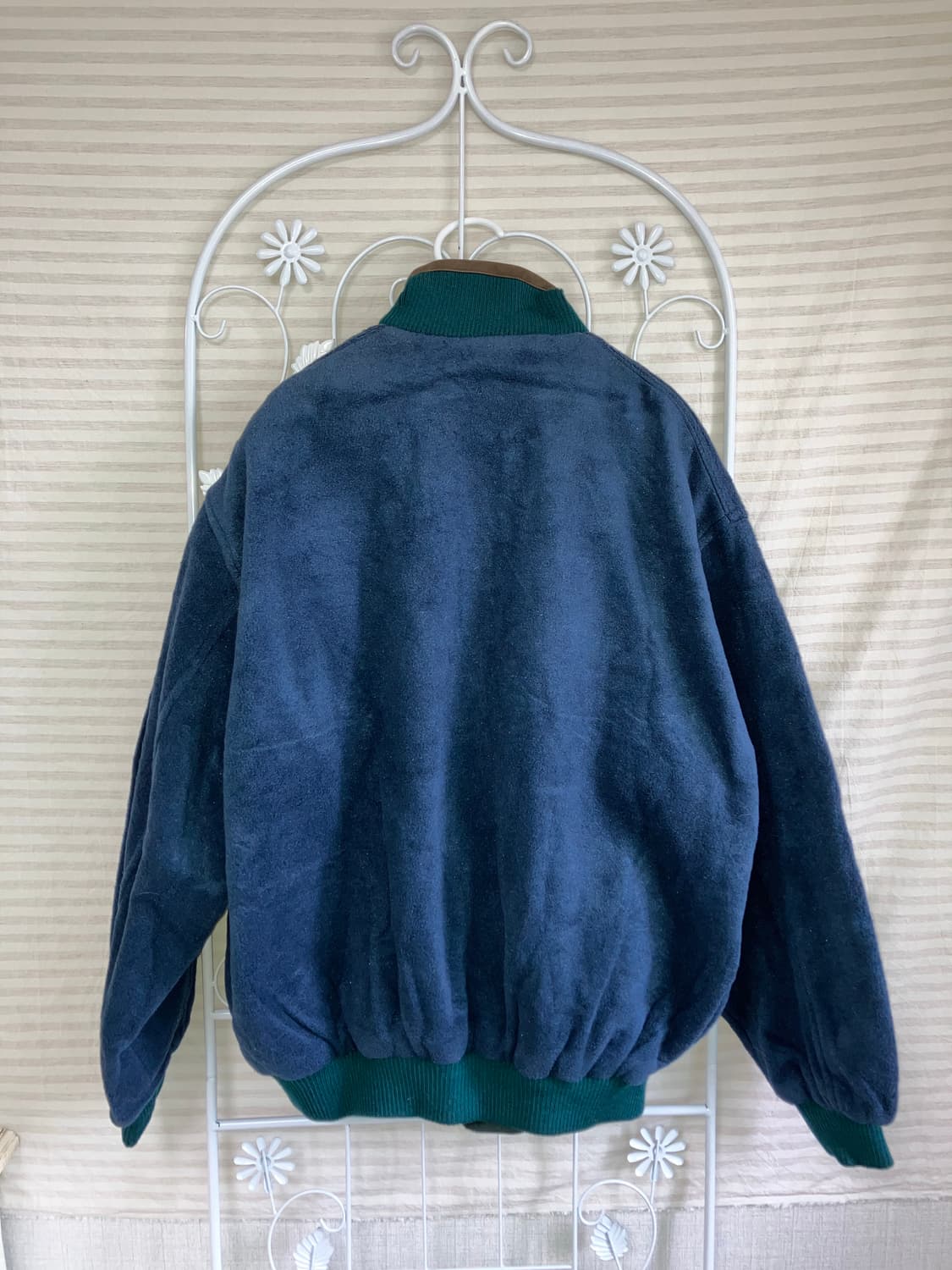 빈티지 딥 블루 벨벳 점퍼 y2k 스트릿 갸루 펑키 일본빈티지505 상품이미지4