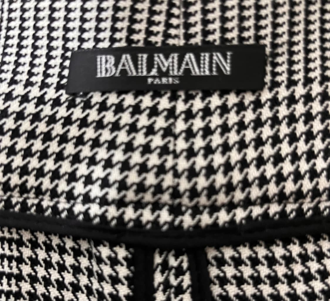 발망 BALMAIN 하운드투스 체크 울 팬츠 36 상품이미지4