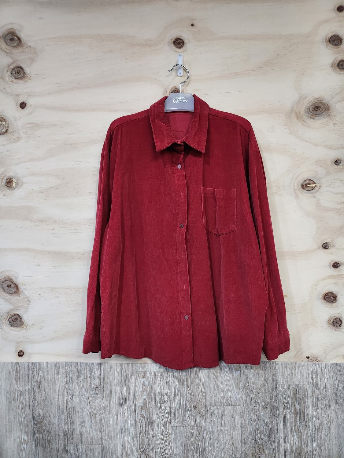517) 여성 코듀로이 셔츠 레드 상품이미지1