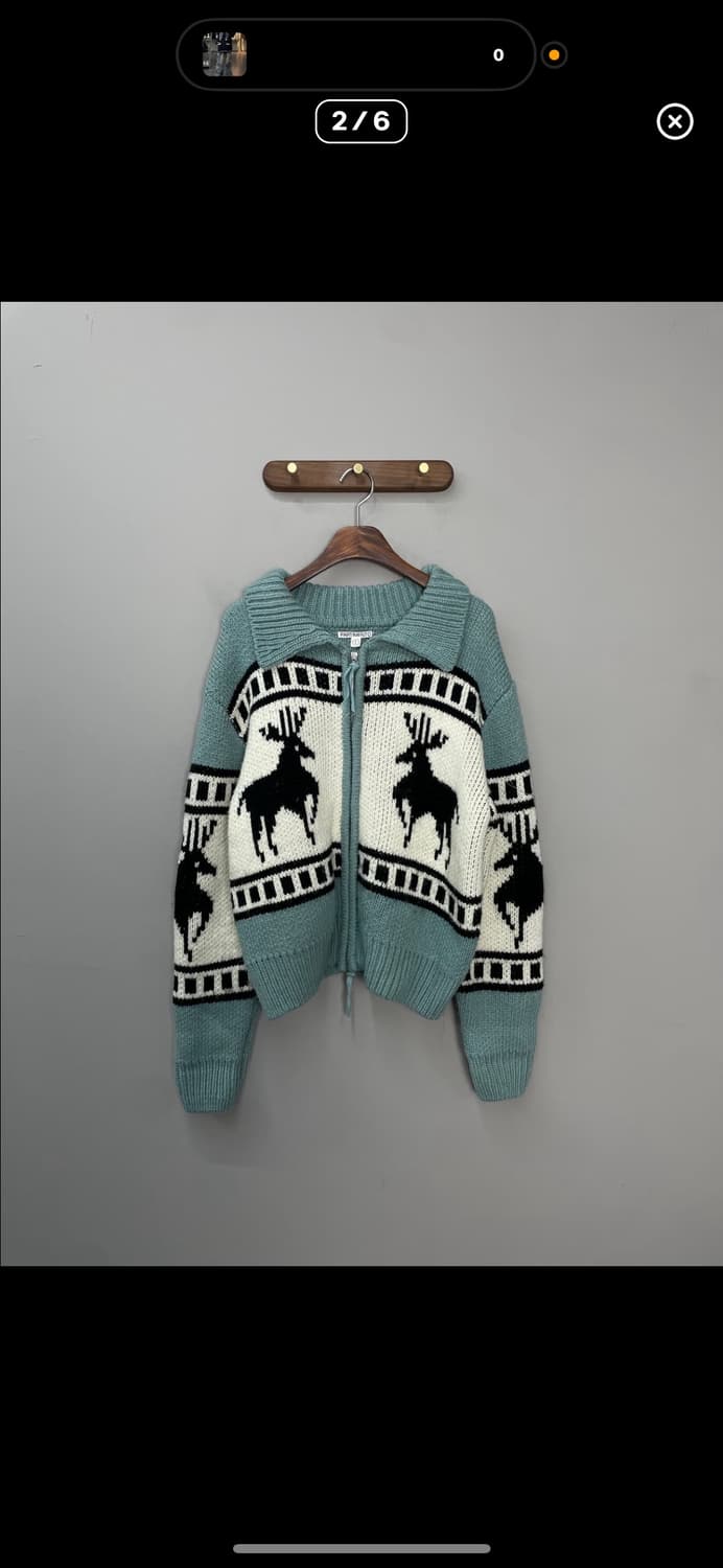 파르티멘토 스카이블루 코위찬 니트집업 A2769 상품이미지2