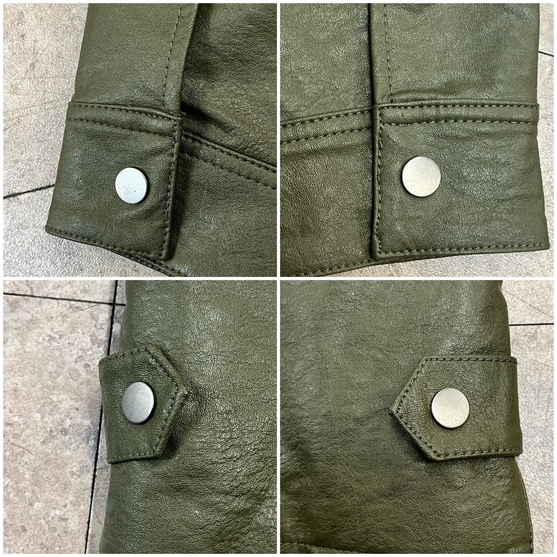 빈티지 레더 자켓 카키 95 #csz2649 상품이미지9
