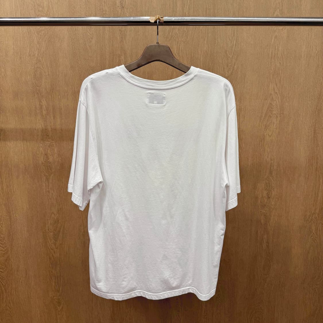 마땡킴 레터링 로고 프린팅 라운드넥 코튼 반팔 티셔츠 화이트 상품이미지3