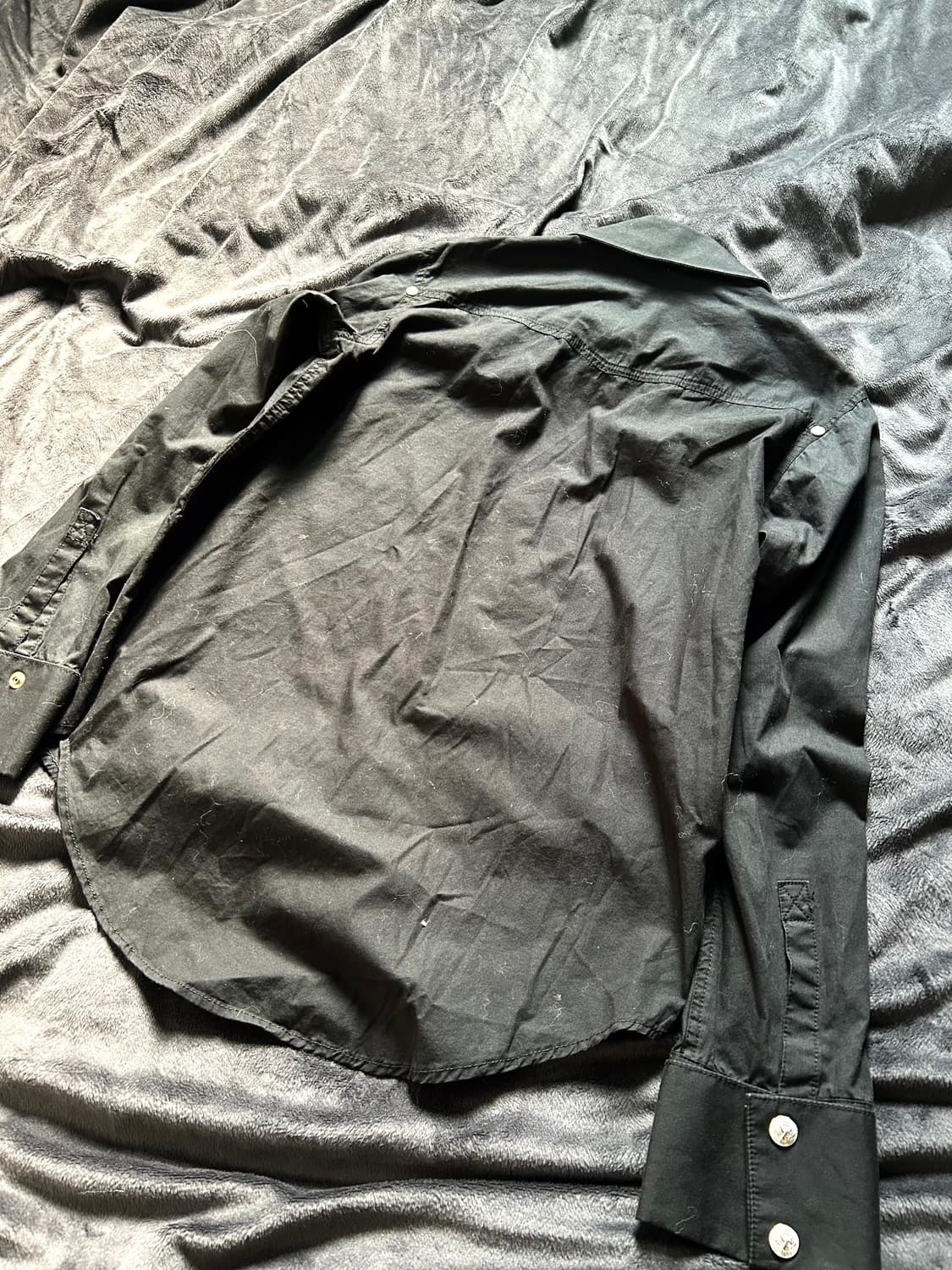 Black Slim Stud Button Shirts  상품이미지3