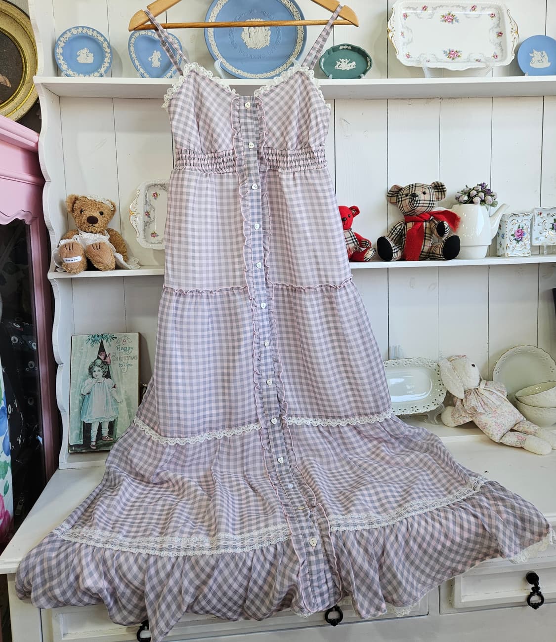 트랄라라(Tralala) 체크 레이스 롱 원피스 상품이미지2