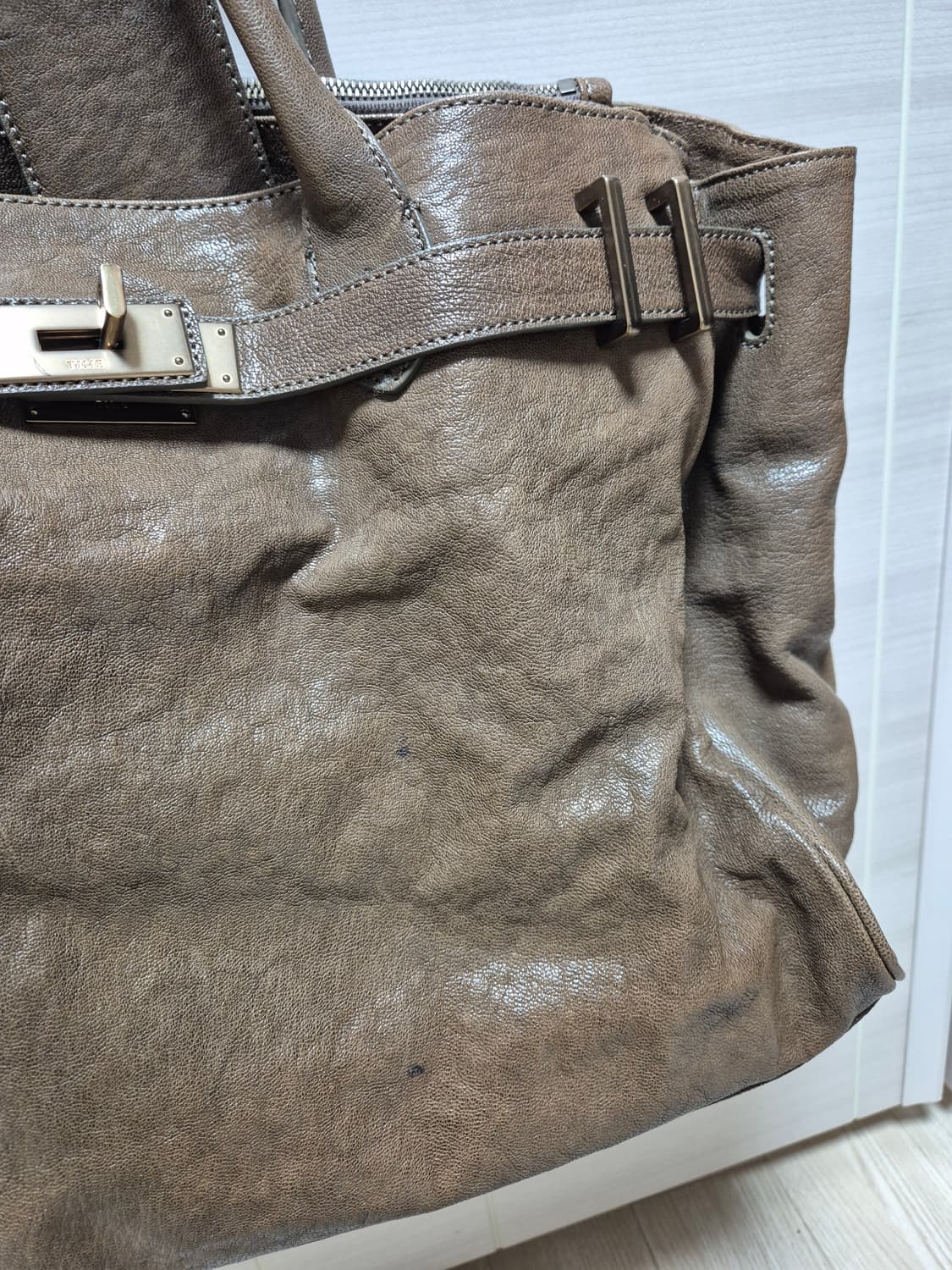 (정품) TIME 타임 카프스킨 버클 빅백  토트백 켈리백 상품이미지9