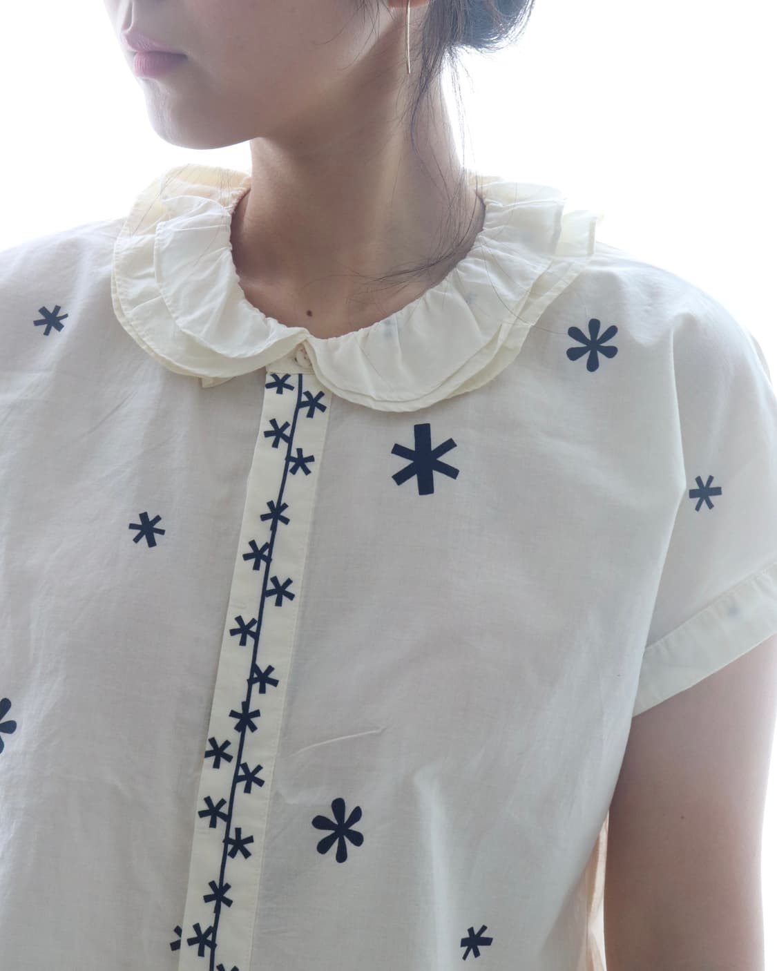 [Beams Boy] Floral Frill Collar Blouse 상품이미지4