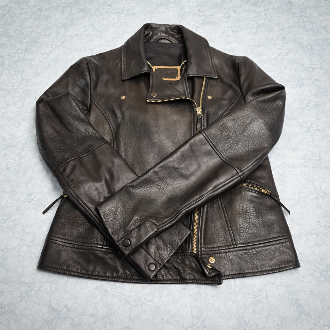 마시모두띠 양가죽 라이더 자켓 L 블랙 상품이미지1