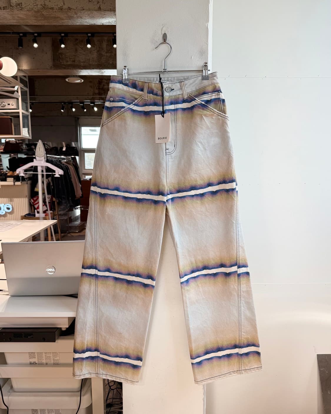 부리 아이보리 데님 스트라이프 팬츠  상품이미지2