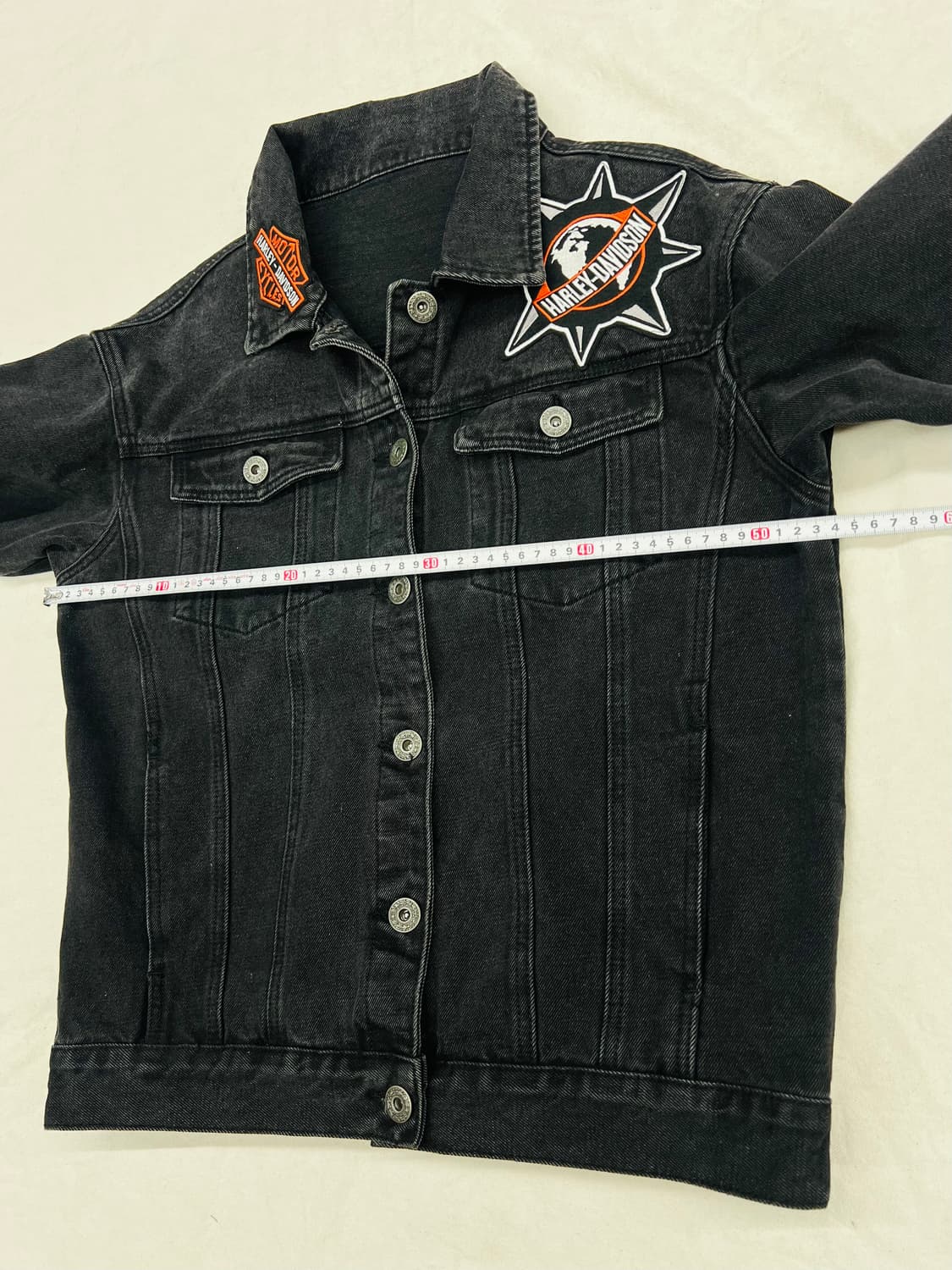 블랙 데님 할리 자켓 상품이미지6