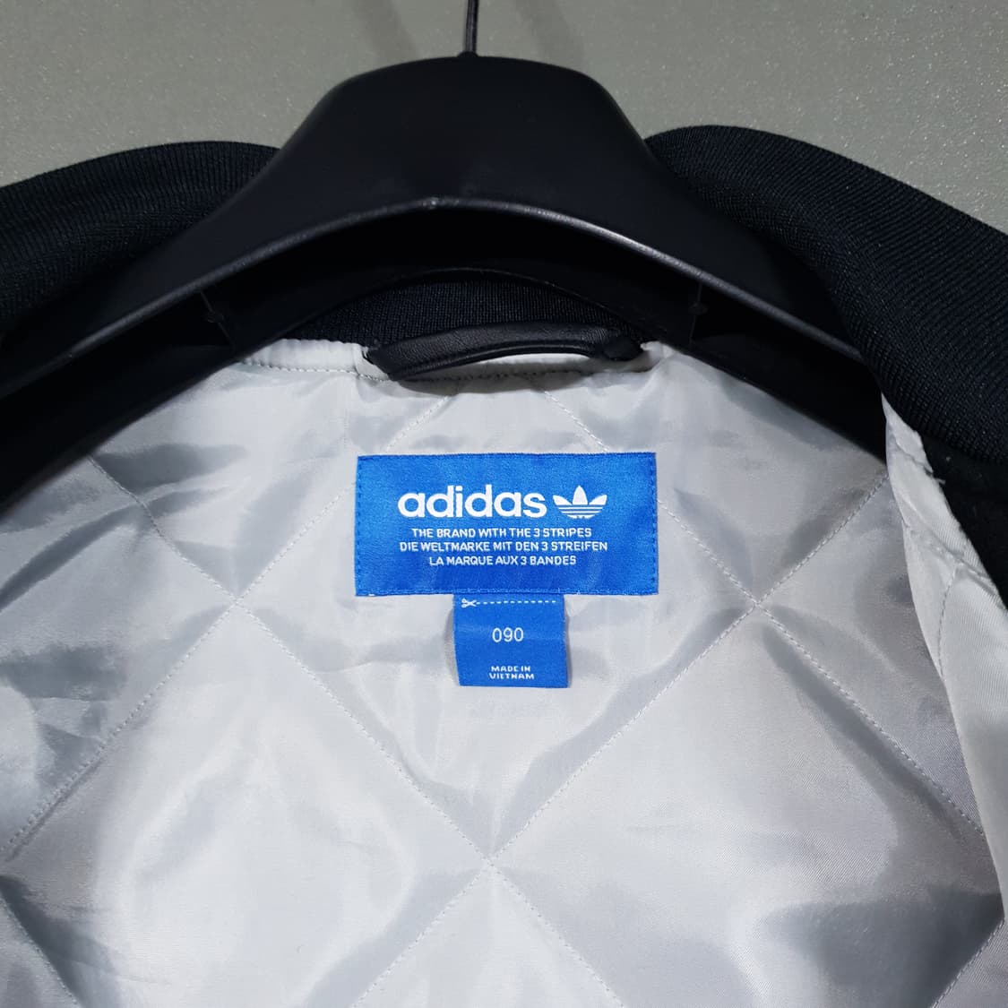 실측 M 아디다스 오리지널 트레포일 패치 자수 누빔 바시티 스타디움 자켓 상품이미지8