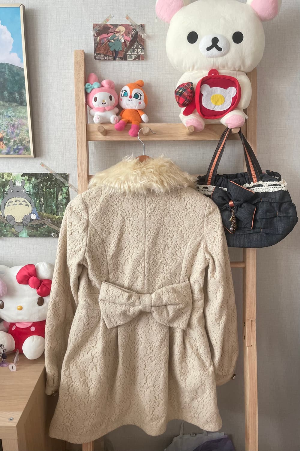 모리걸 빈티지 리즈리사 Liz Lisa 퍼 카라 코트 🤍💛🌸 상품이미지2