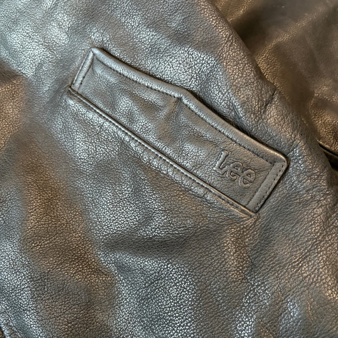 Lee 정품 블랙 소가죽 레더 가죽 자켓 상품이미지6