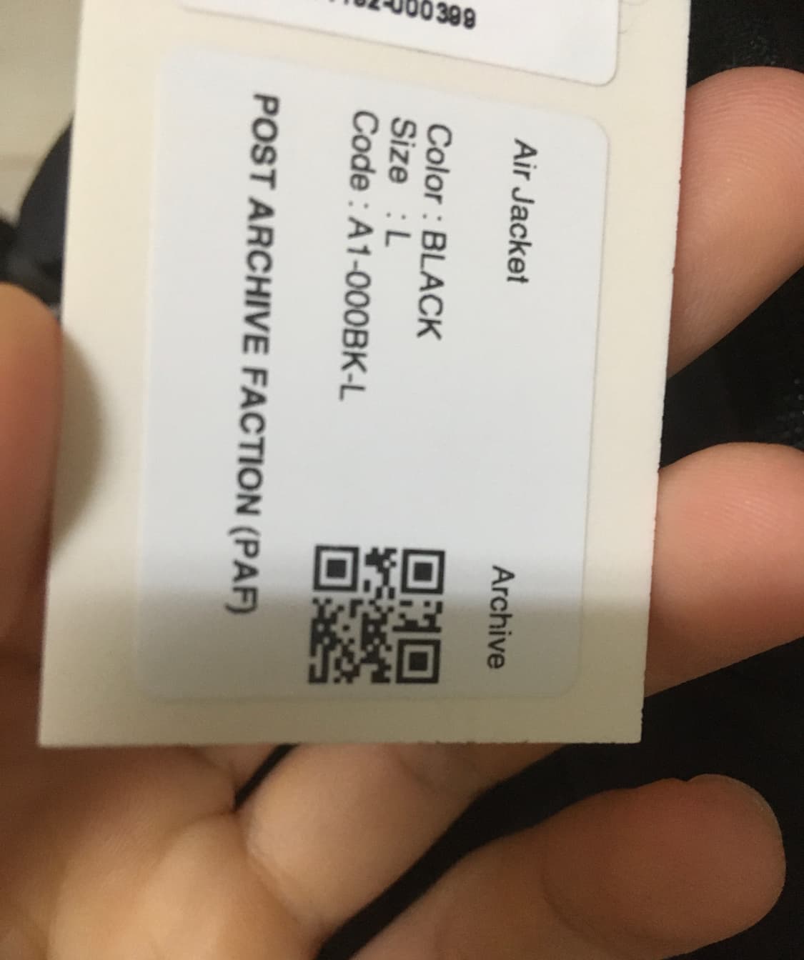 파프 에어자켓 블랙 판매합니다 상품이미지8