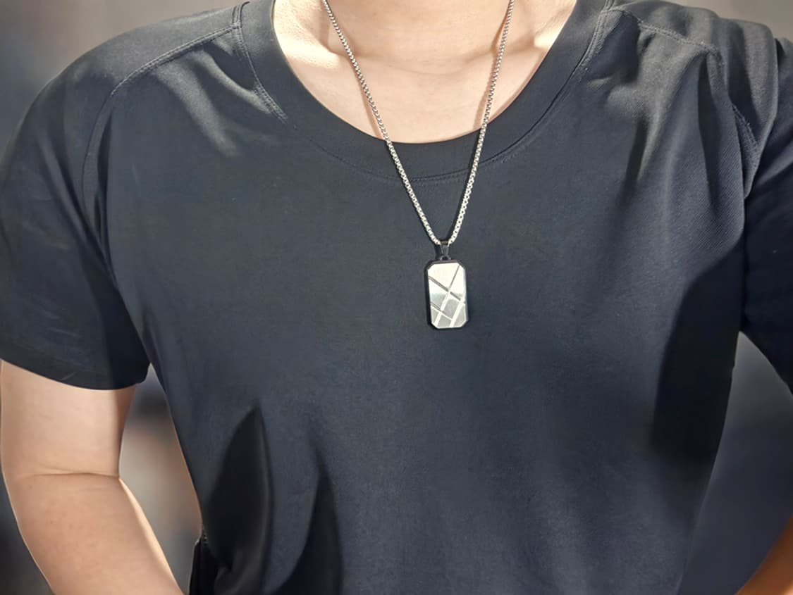 Longinus 티타늄 펜던트 빈티지 엔틱 기하학 사선 남자 목걸이 상품이미지8