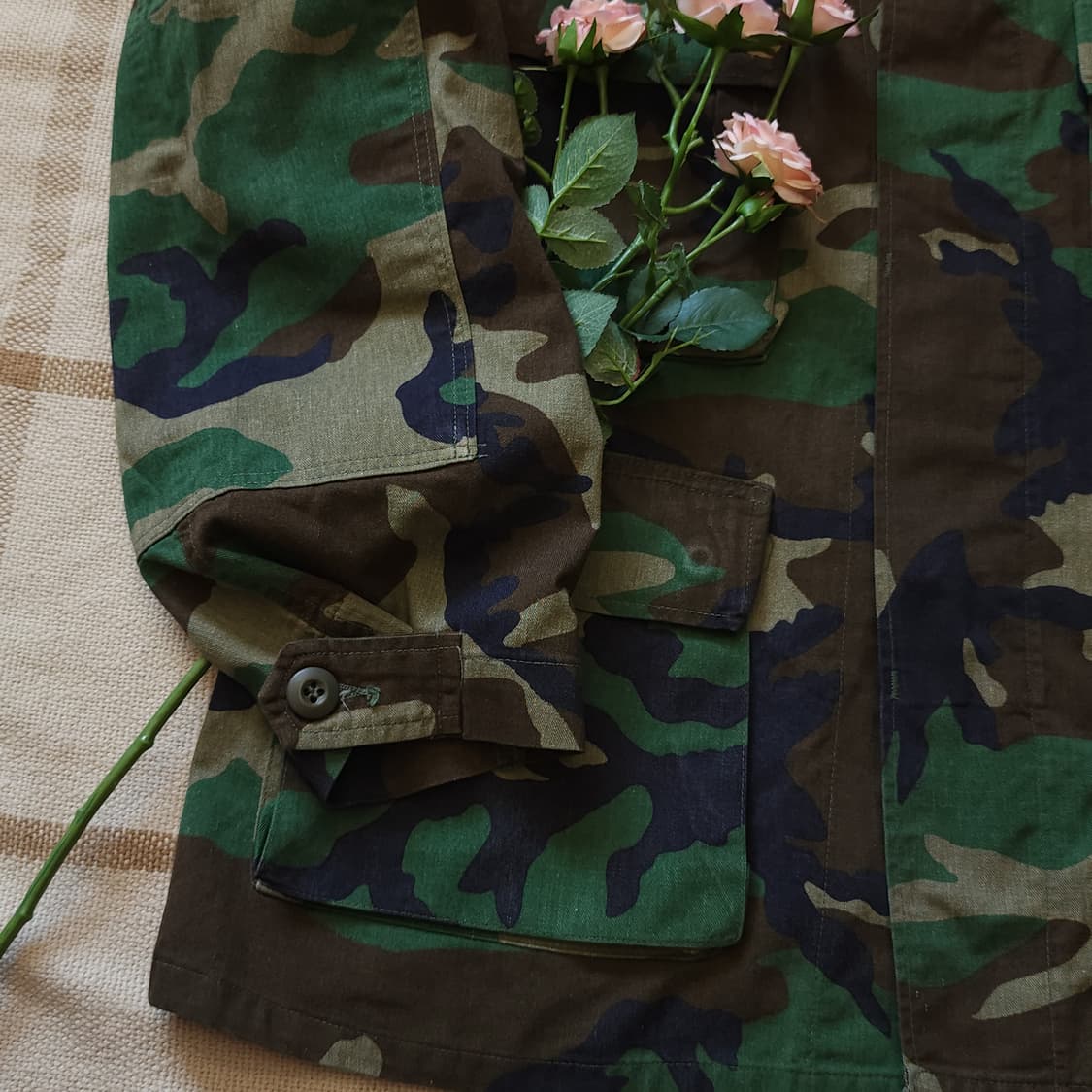 90 년대 미군 오리지널 카모 셔츠자켓 BDU 미디움 숏 상품이미지8