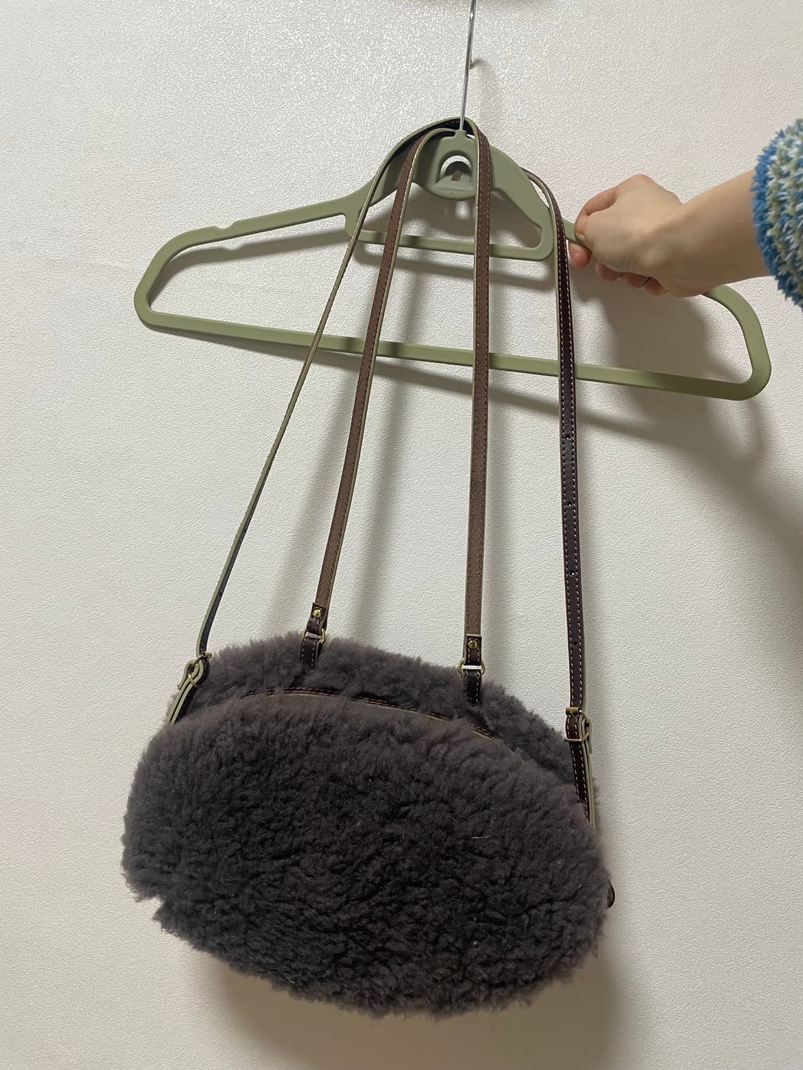 Muku 양털 울 뜨개 니트 퍼 백팩 or 숄더백 상품이미지7