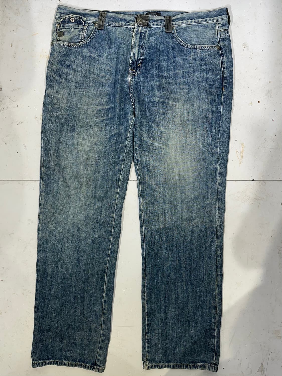 90s Mark ecko 중청 와이드 데미지 워싱 데님 팬츠 청바지 상품이미지4