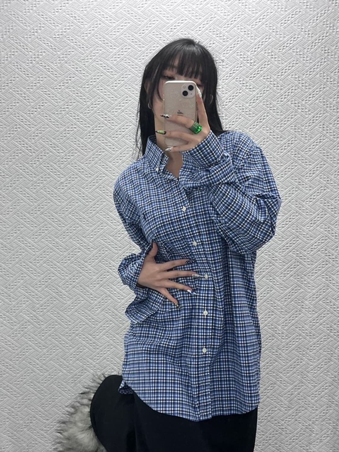 폴로 랄프로렌 모던캐주얼 오버핏 체크 셔츠 L C08665 상품이미지1