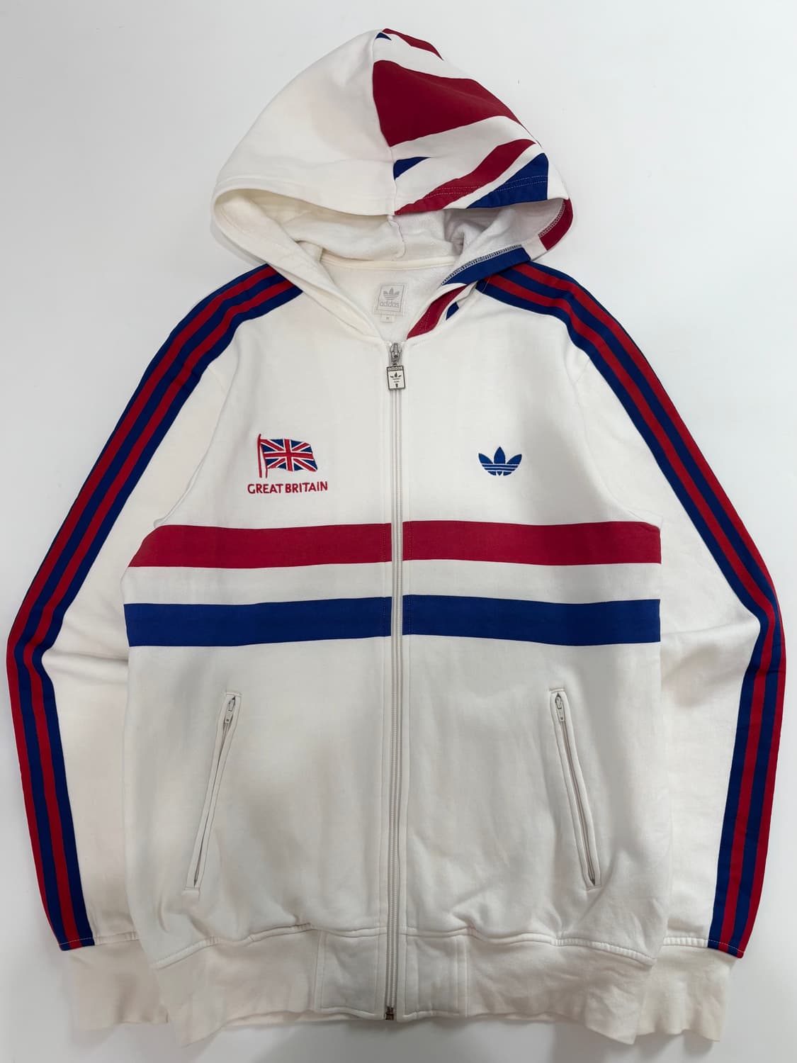 Adidas 아디다스 화이트배색 영국 후드 코튼 져지 상품이미지6