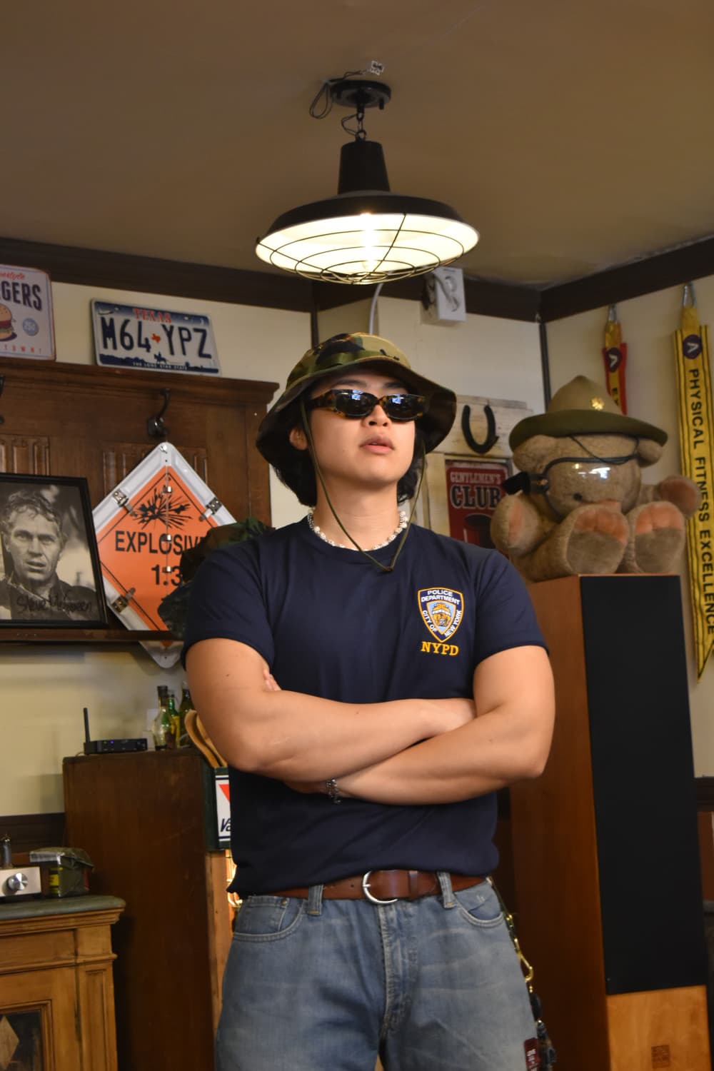 미국 NYPD 반팔티셔츠 네이비 M(95) / L(100) 사이즈 새상품 상품이미지2