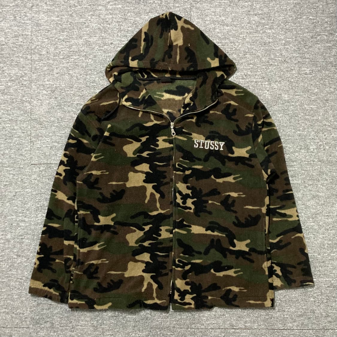 [XL] STUSSY 90’s 올드스쿨 카모 후드집업 상품이미지1