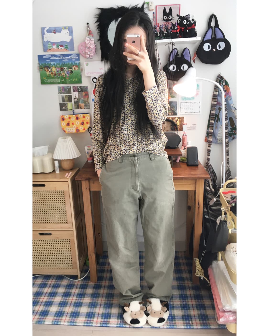 vintage straight pants light olive 상품이미지2