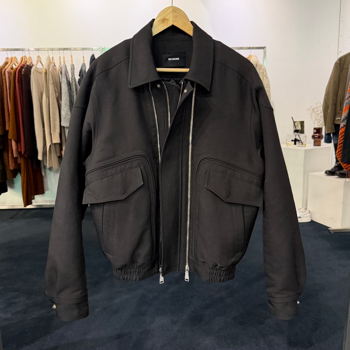 [S] WE11DONE 3프론트 지퍼 봄버 자켓 상품이미지1